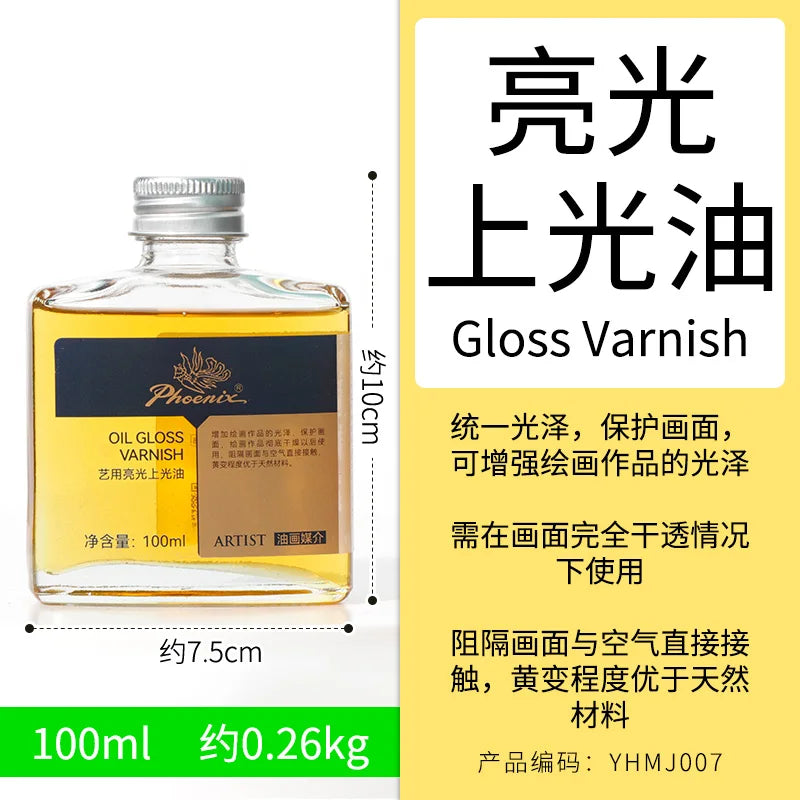 Medium de 100ml para pinturas al óleo, secado rápido, aceite de tóner, retoque de esmalte, barniz brillante