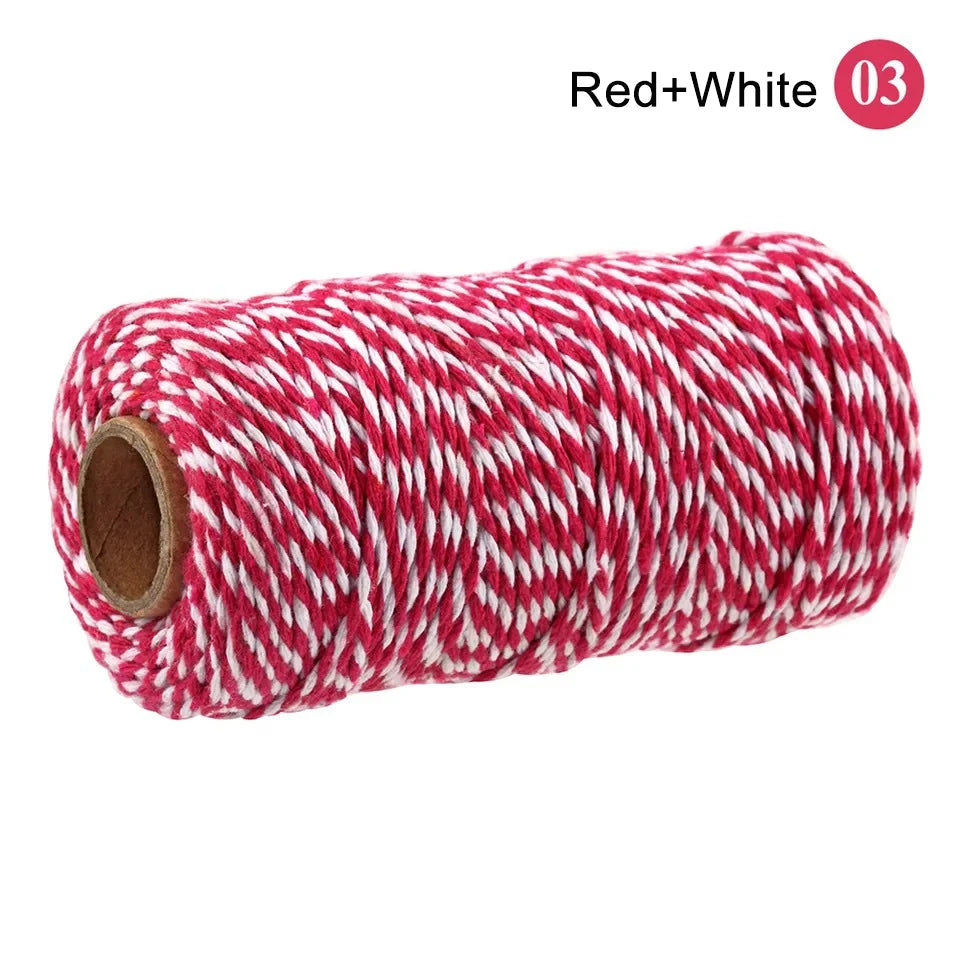 Cuerda de macramé de algodón para manualidades, cordón colorido de 100M y 2mm