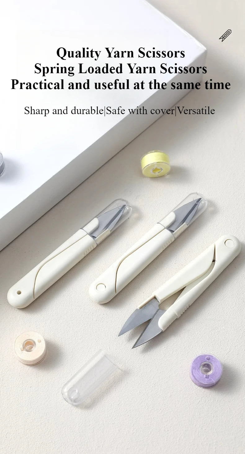 Tijeras de resorte para costura en forma de U, con tapa, de acero inoxidable, 1 unid.