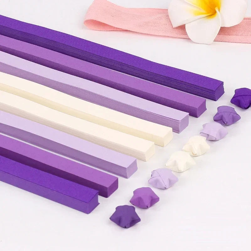 Surtido de papel de Origami de estrella de 540 hojas, estrella colorida de doble cara, manualidades plegables