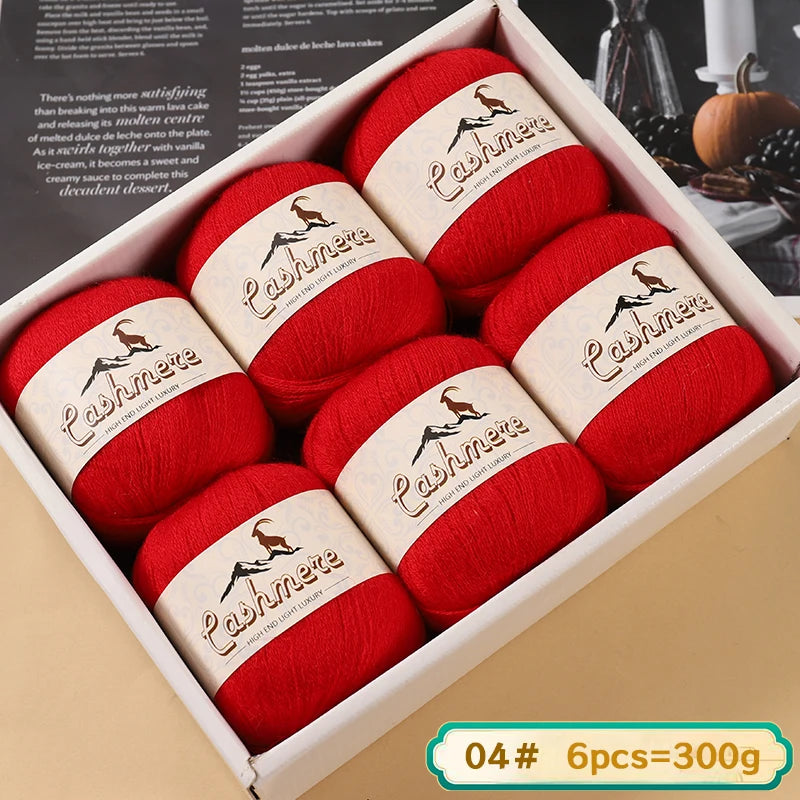 Lana fina pura de Cachemira de 300g, tejido a mano. 6 unidades