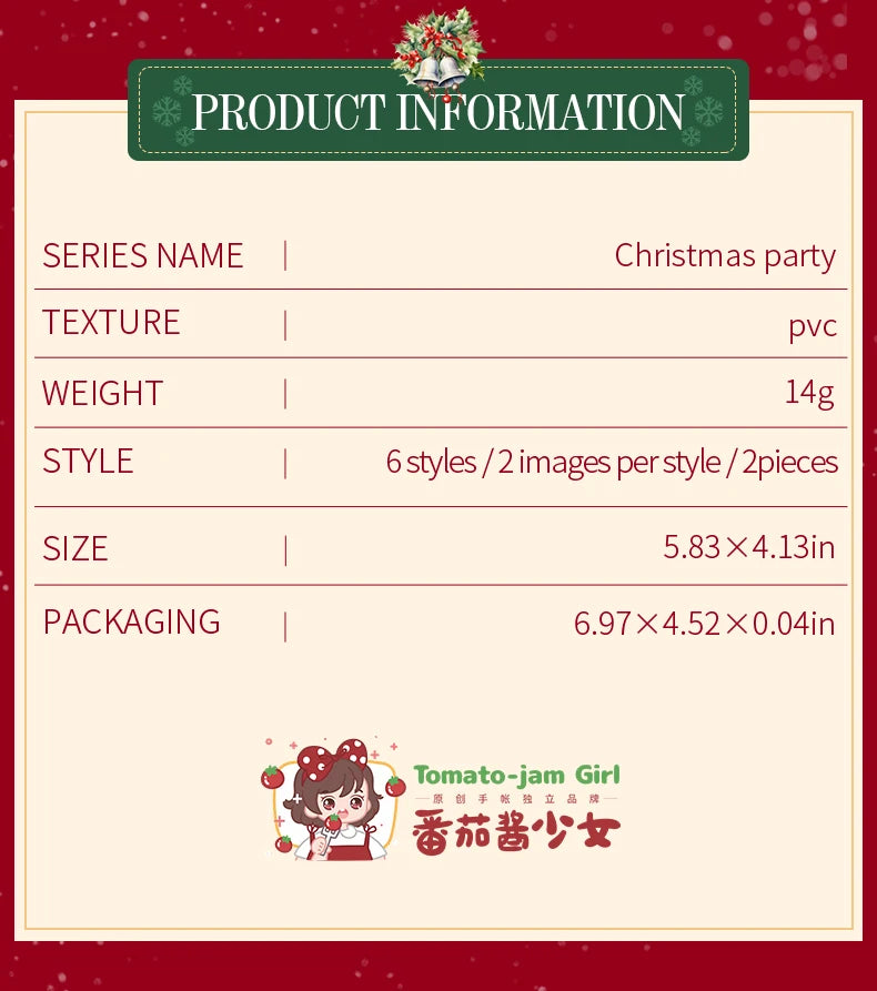 2 unids/pack stickersde pvc para Navidad, adhesivo, impermeable  y creativo