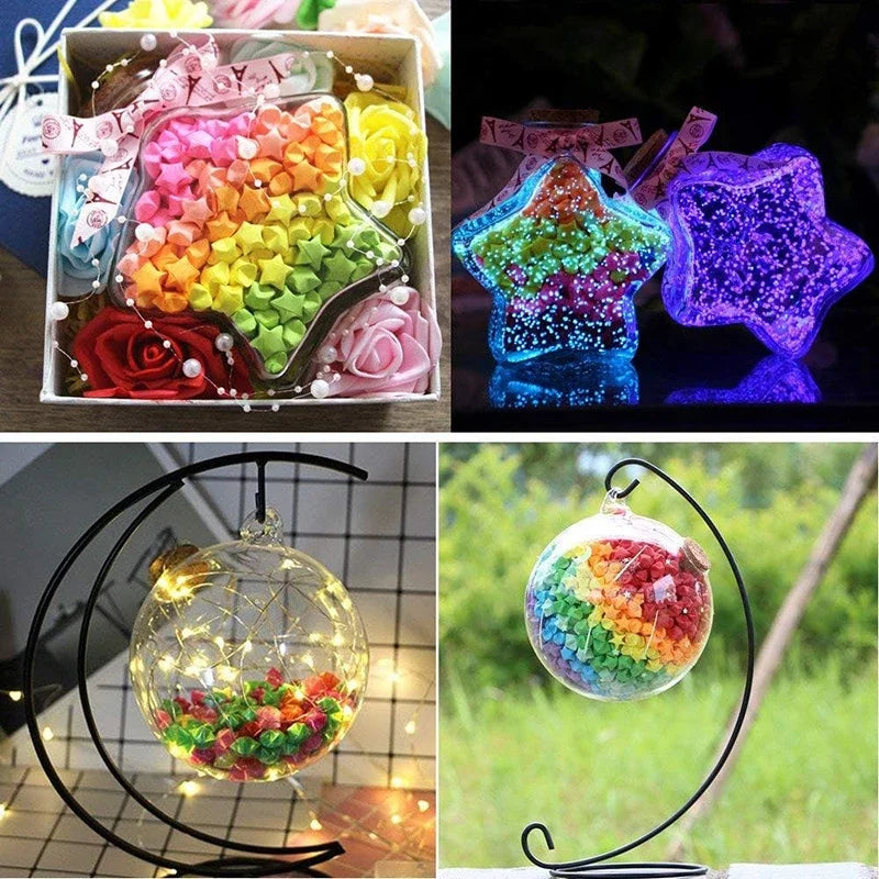 Surtido de papel de Origami de estrella de 540 hojas, estrella colorida de doble cara, manualidades plegables