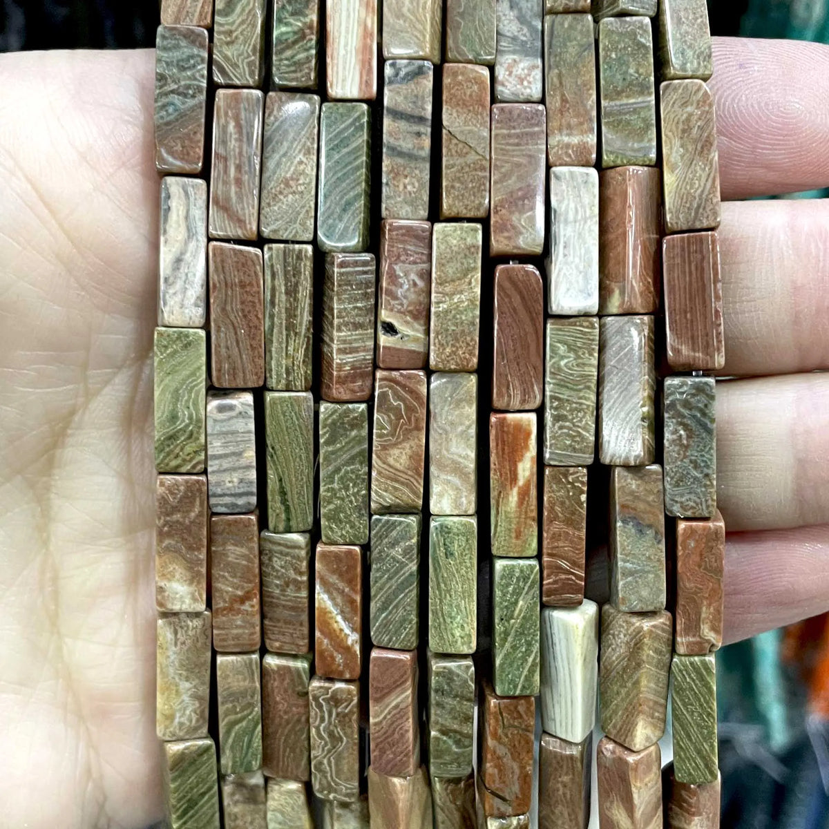 4*13MM piedra Natural cuadrada Aventurina Ojo de Tigre ágatas cristal Jades