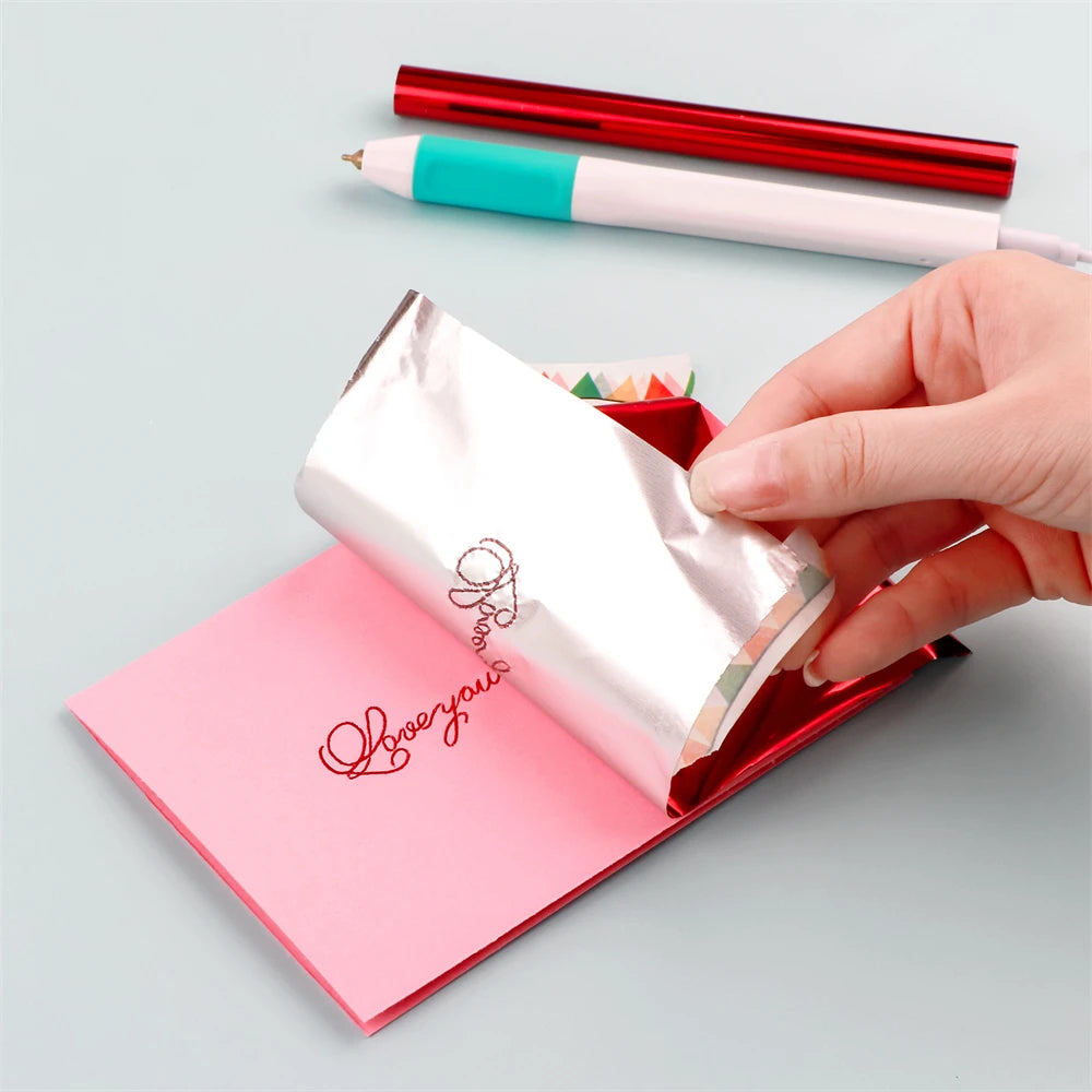 Bolígrafo de calor activo, juego de rollos de papel de aluminio 6 uds., punta de 0,8/1,5mm, mango delgado, agarre resistente al calor, 1 ud.