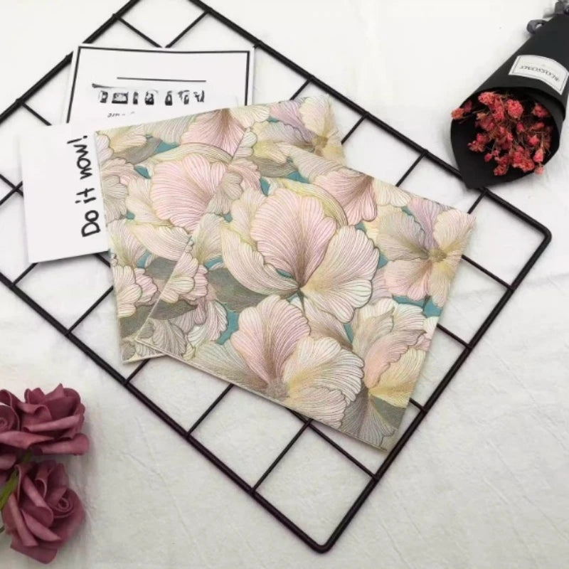Servilletas estampadas de flores tridimensionales, 20 piezas/pac 33*33cm