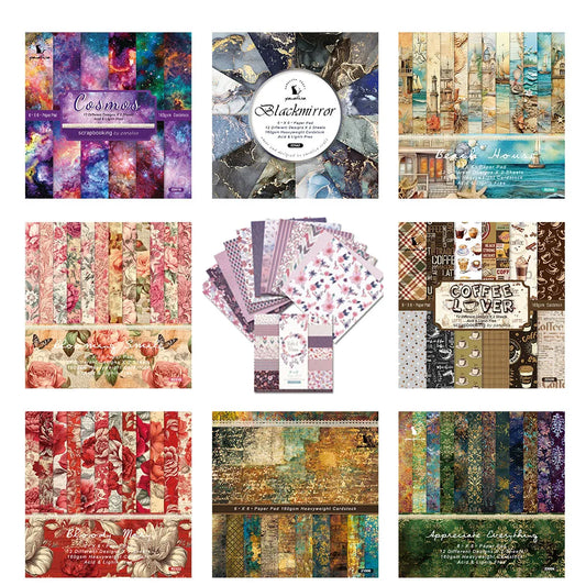 12 hojas de papel para álbum de recortes de 15x15cm
