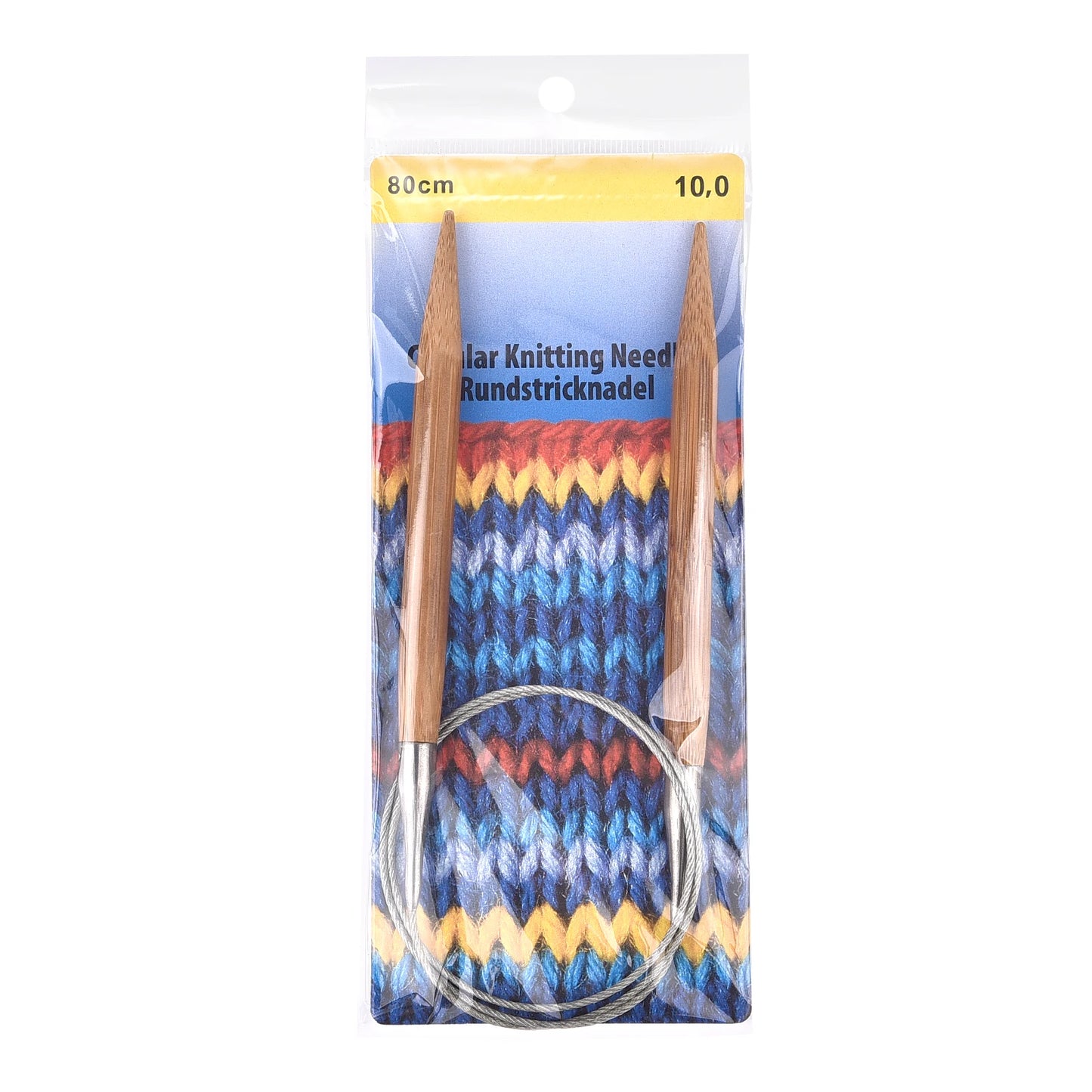 Palillos de tejer de bambú de 3-10mm, agujas circulares con aro de tubo de acero inoxidable para tejer a mano