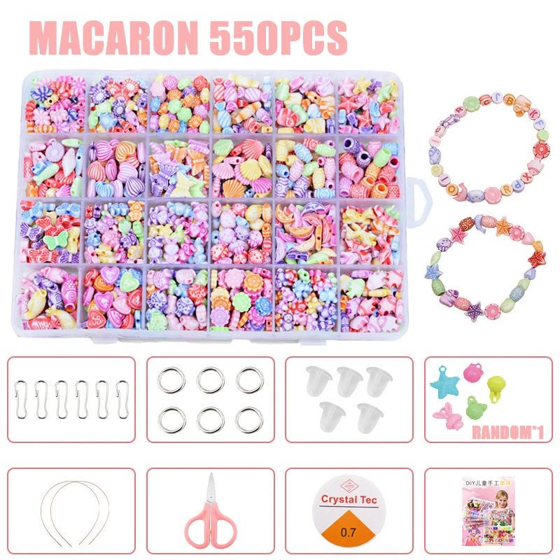 Conjunto de joyería, juego de cuentas espaciadoras sueltas creativas para hacer pulseras y collares, 24 cuadrículas, Cuerda elástica para hacer joyas