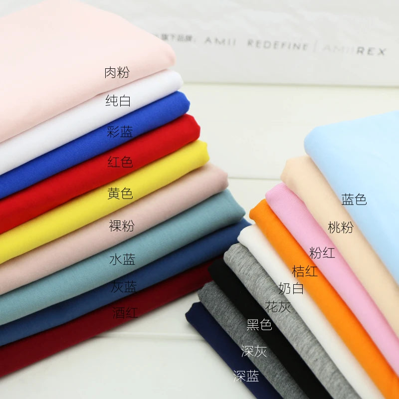 170x50cm 95% algodón 5% LICRA tejido de Jersey hacer ropa deportiva de primavera y verano, tela de alta elasticidad 330 g/m