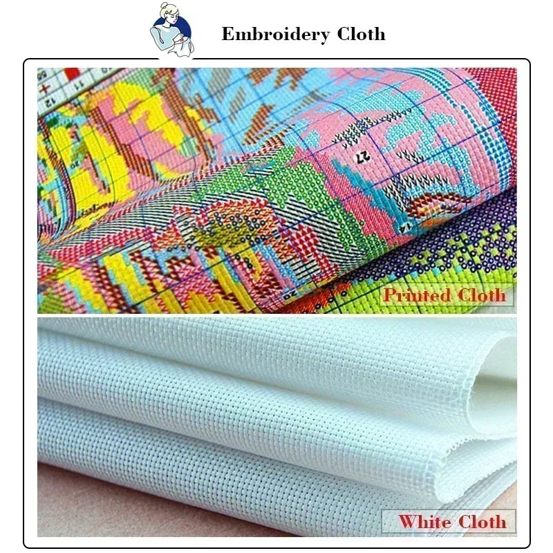 Kit de punto de cruz, imágenes de costura patrón HD impreso, tela Aida, 16CT, 14CT, 11CT