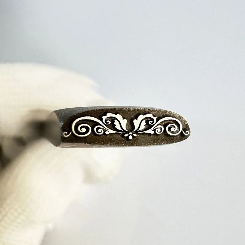 Sellos de joyería con patrón, de acero, troqueles de grabado para pulsera de oro y plata.