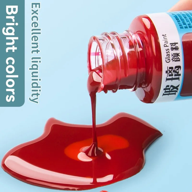 Pinturas acrílicas, pigmentos de vidrio impermeables de ricos colores, tubo para suministros de pintura, 20ml