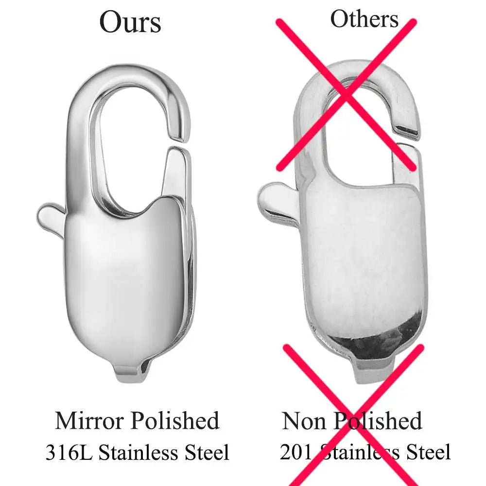 5 unids/lote de cierre de langosta rectangular de acero inoxidable de joyería para hacer collares y pulseras