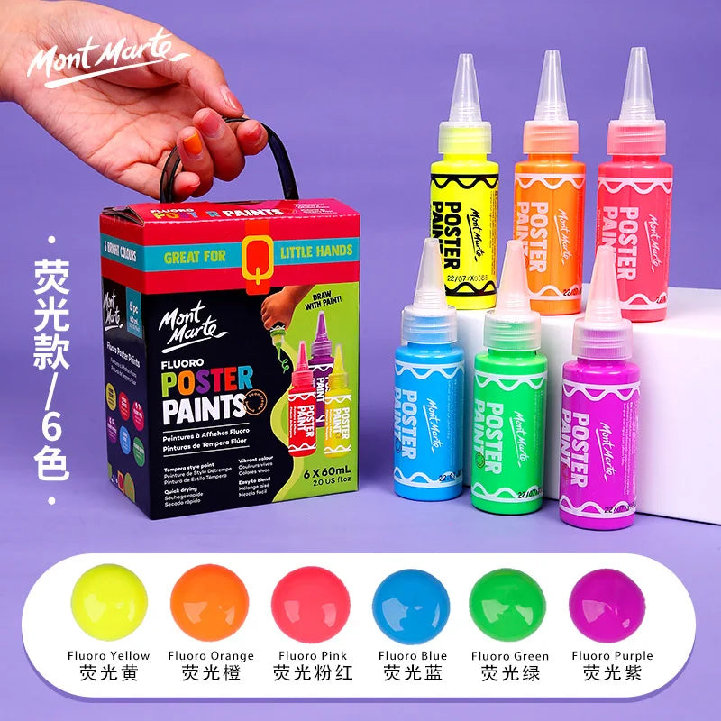 Juego de pintura con dedos para niños, Set de 6/12 colores de 60ml, pintura Gouache lavable