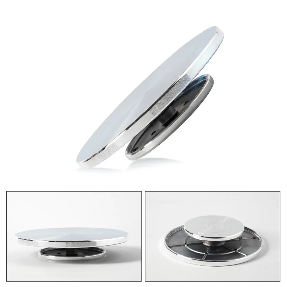 Plato giratorio de doble cara, de acero inoxidable de 11-25 cm para manualidades de arcilla y cerámica.