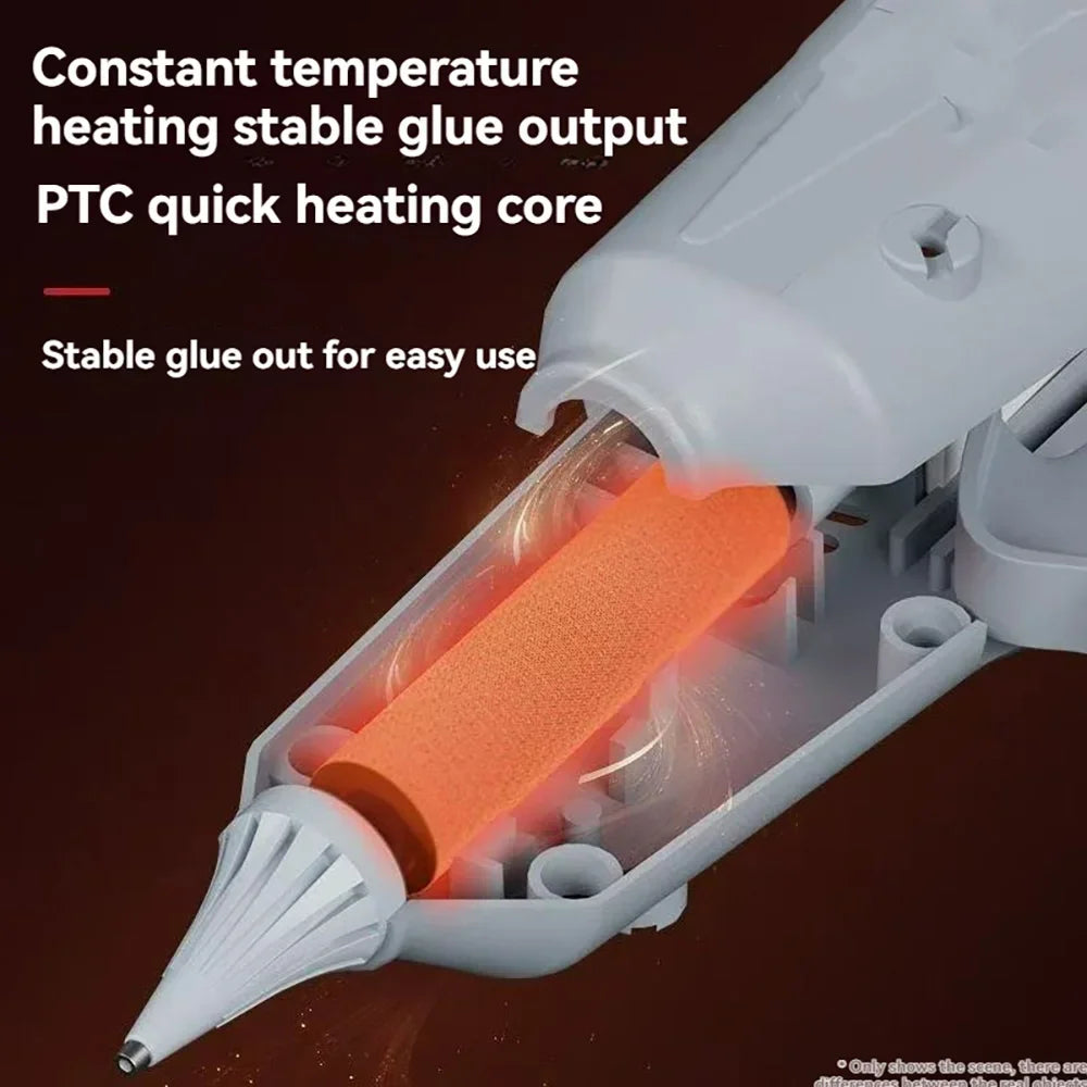 Pistola de pegamento termofusible inalámbrica, 3,7 V, 1800mAh, carga USB, utiliza barras de pegamento de 7mm, antifugas y antiescaldaduras