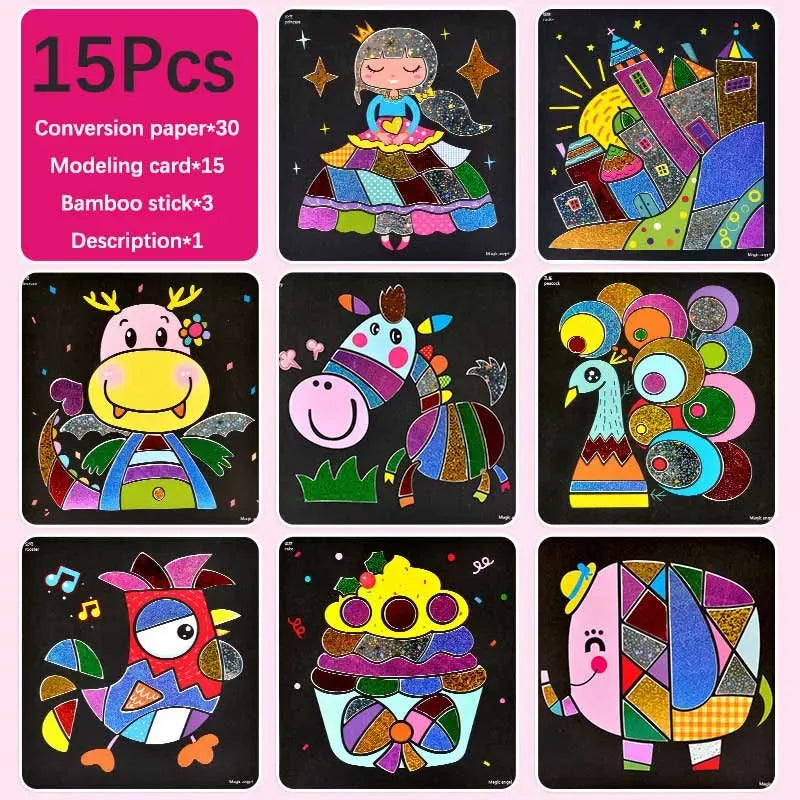 9 a 20 piezas de papel mágico, pegatinas creativas