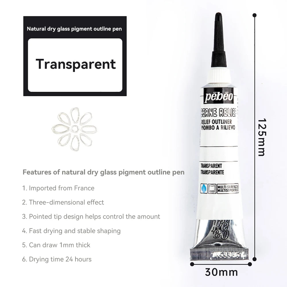 Pinturas acrílicas, pigmentos de vidrio impermeables de ricos colores, tubo para suministros de pintura, 20ml