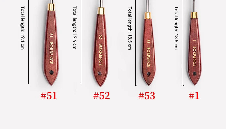 3/5/7 unids/set paleta cuchillo y espátula de acero inoxidable para pintura al óleo, mango de madera