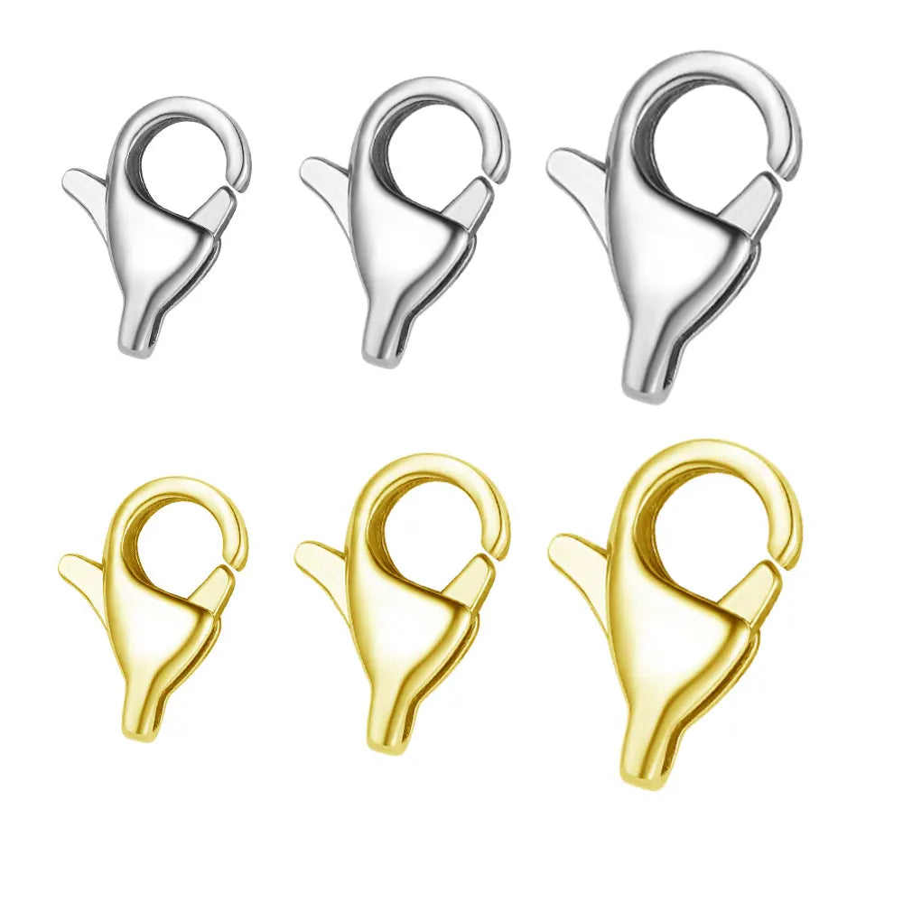 5 unids/lote de cierre de langosta rectangular de acero inoxidable de joyería para hacer collares y pulseras