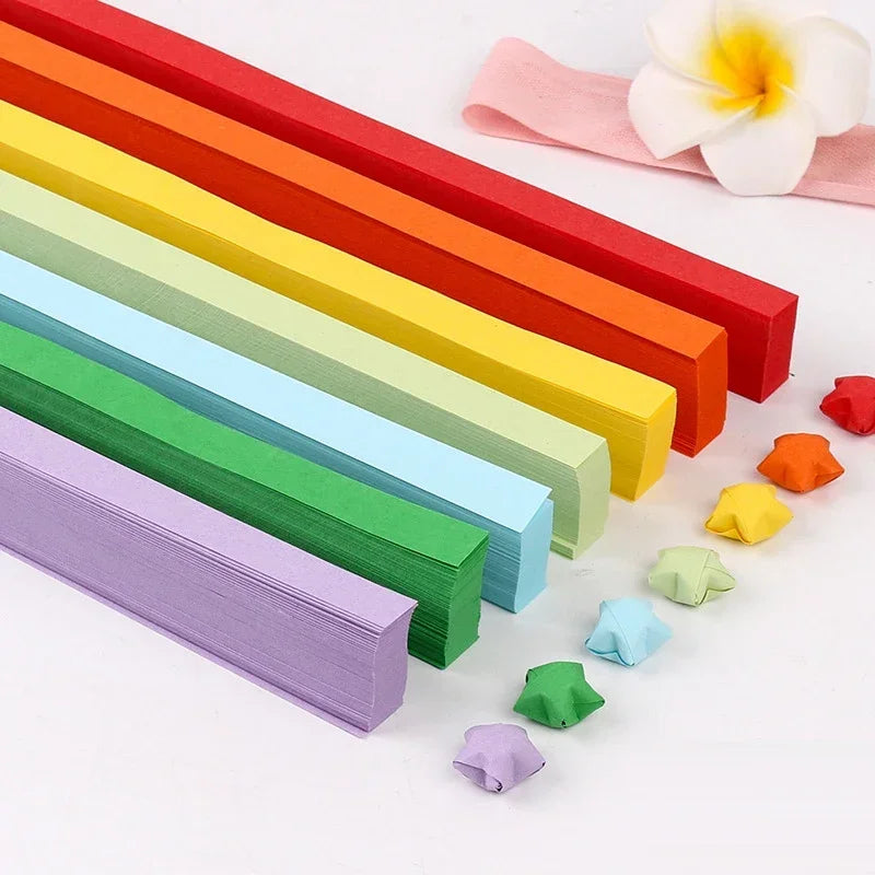 Surtido de papel de Origami de estrella de 540 hojas, estrella colorida de doble cara, manualidades plegables