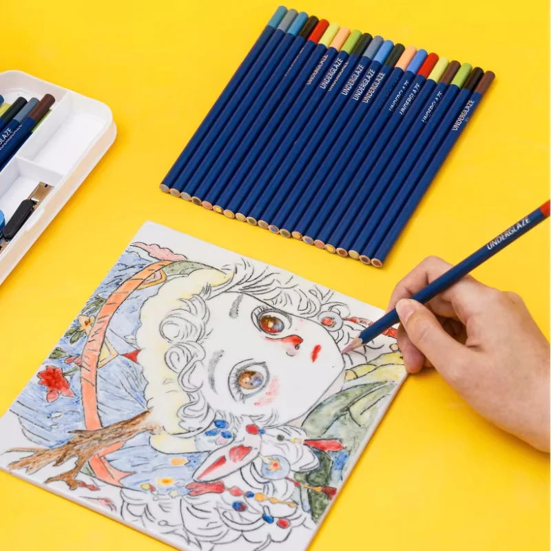 Juego de 10 lápices de colores de cerámica para arte bajo vidriado, lápiz soluble en agua.