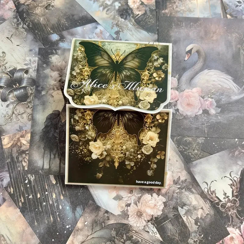 50 hojas de papel Retro para álbum de recortes, papel artesanal de fondo