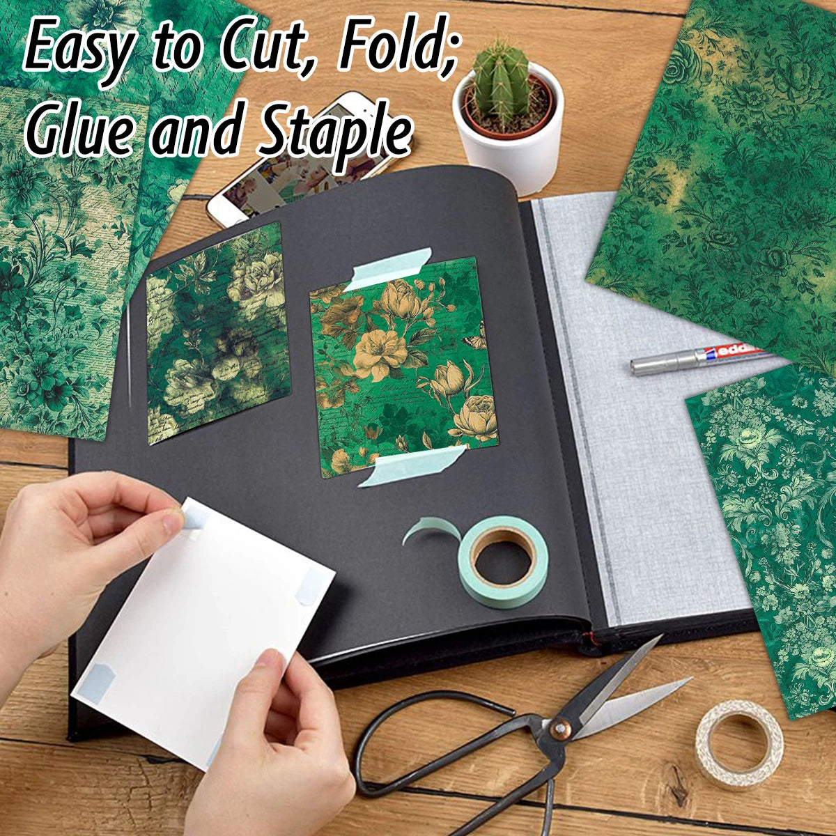 24 Uds. Papel de regalo con estampado Floral Retro,