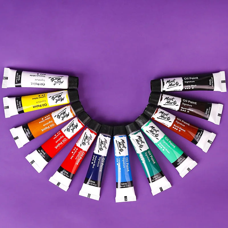 Tubos de pinturas al óleo profesionales para artistas, 12/24 colores, 12 ML. Mont Marte