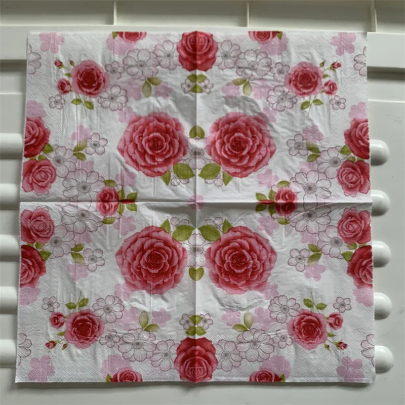 Decoupage-Servilletas de papel de flores, mariposas, 20 unidades