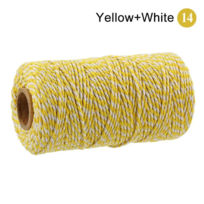 Cuerda de macramé de algodón para manualidades, cordón colorido de 100M y 2mm