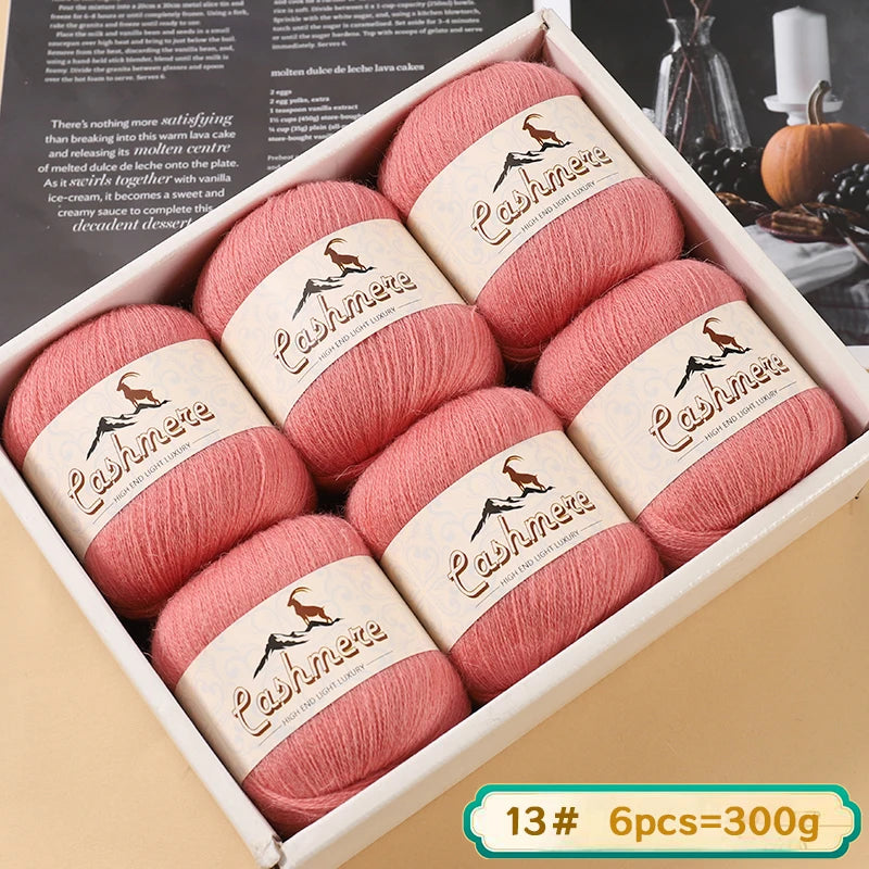 Lana fina pura de Cachemira de 300g, tejido a mano. 6 unidades