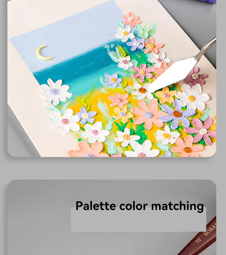 3/5/7 unids/set paleta cuchillo y espátula de acero inoxidable para pintura al óleo, mango de madera