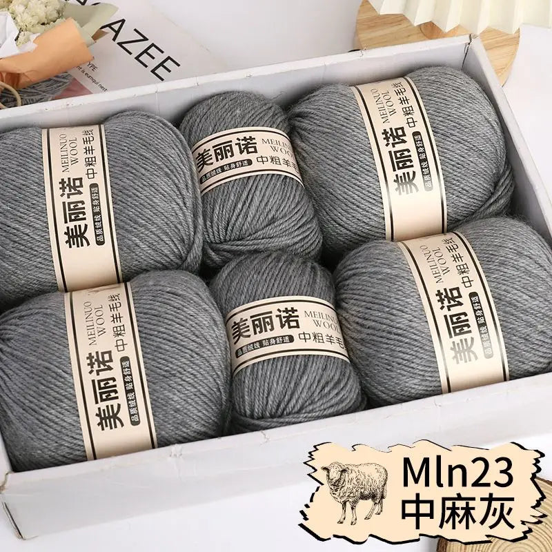 500 g/set de lana merina de 4 capas para tejer a mano