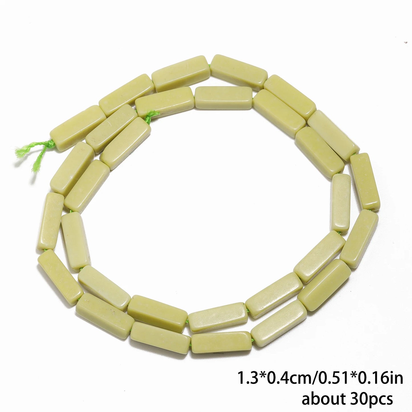 Mostacillas de piedra natural con forma rectangular para fabricación de joyas, 13x4mm, 30 piezas