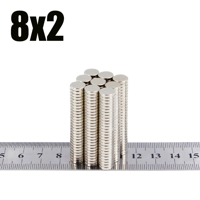 Imanes de Neodimio NdFeB Redondos, Súper Potentes, Fuertes y Permanentes, 4x2, 5x2, 5x3, 6x2, 6x3, 8x2, 10x1, 10x2, 12x2