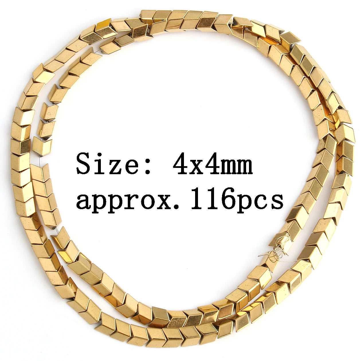 Mostacillas de hematita chapadas en oro Natural para fabricación de joyería