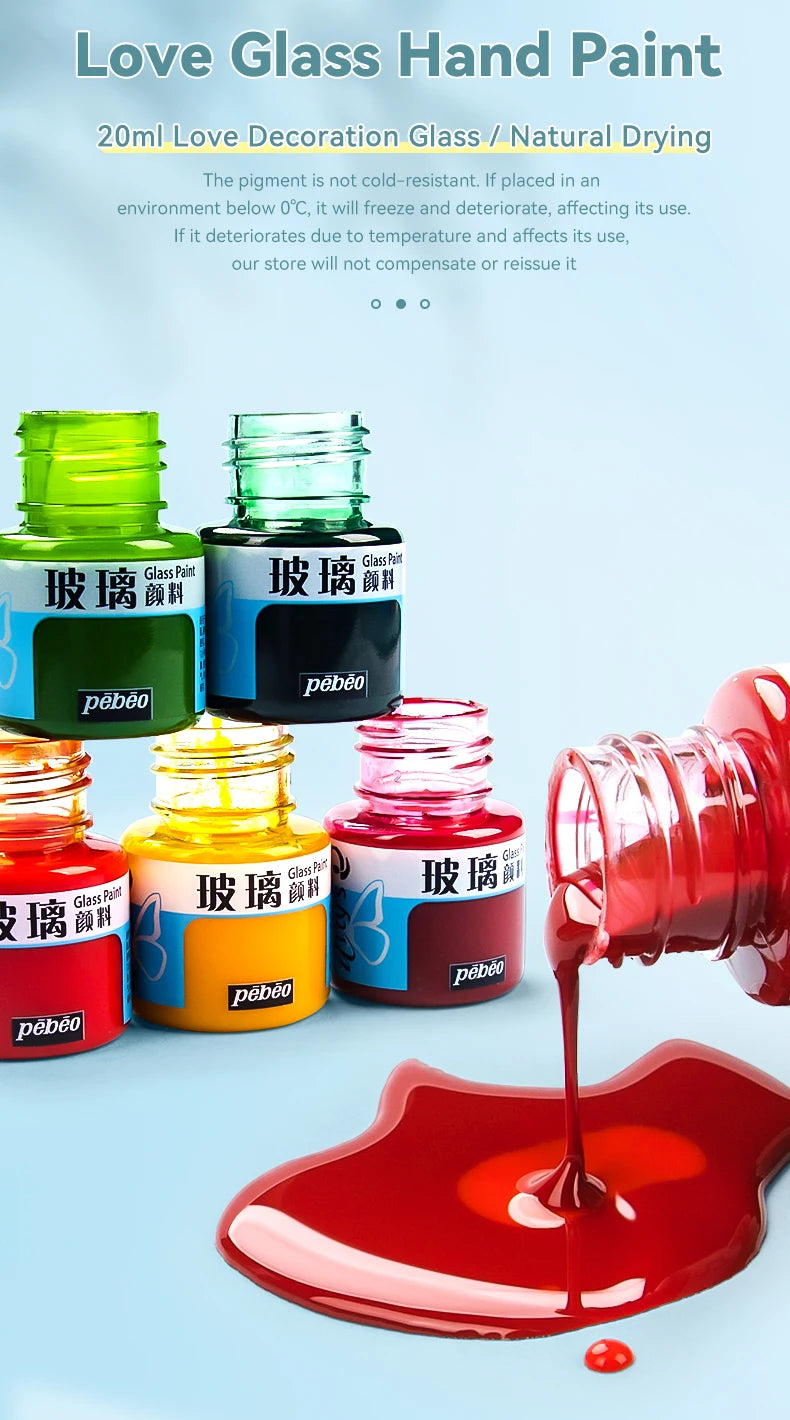 Pinturas acrílicas, pigmentos de vidrio impermeables de ricos colores, tubo para suministros de pintura, 20ml