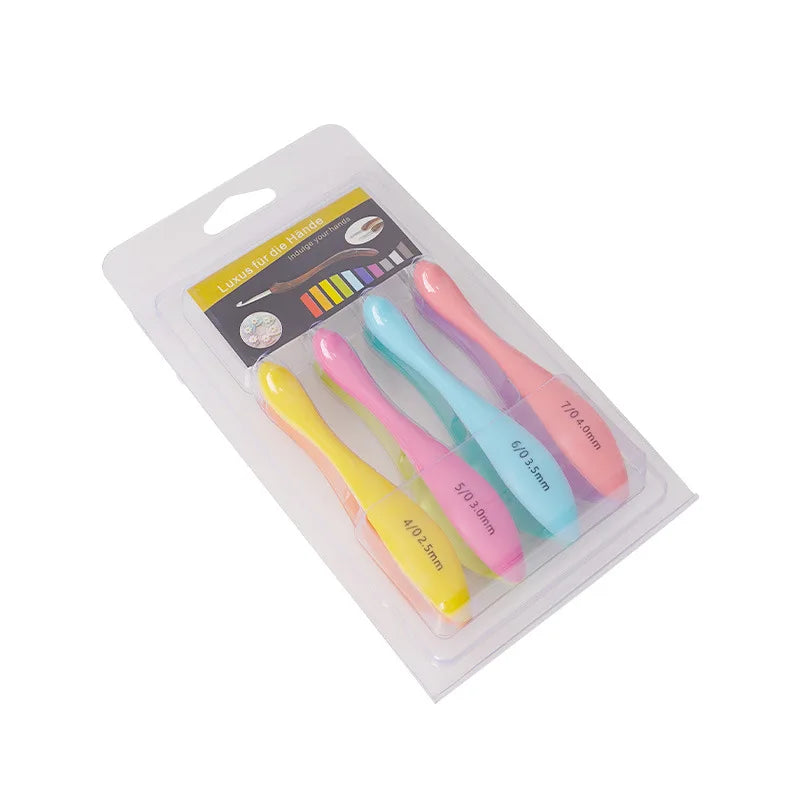 Juego de variados colores y estilos de crochet para tejer, de aluminio, con mango ergonómico