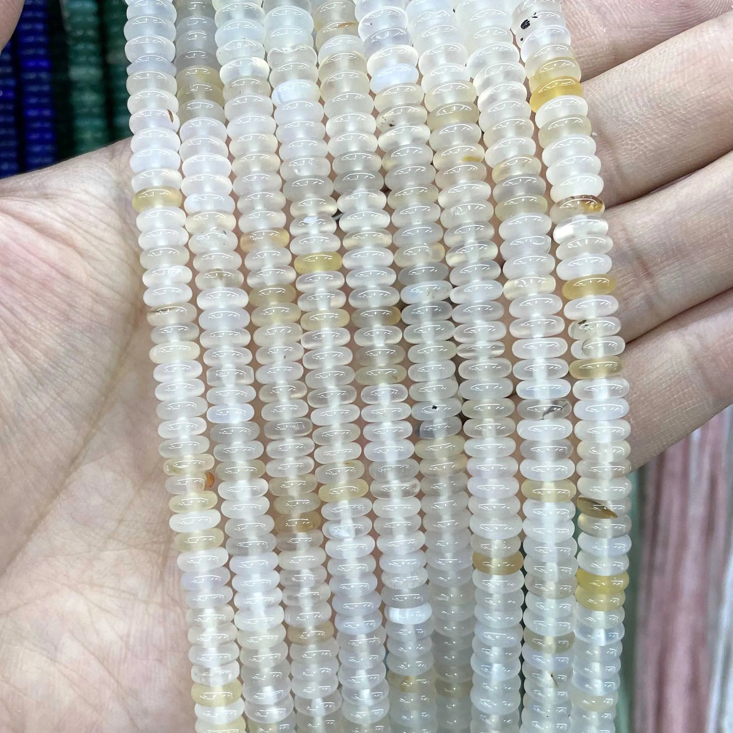Rondelle de piedra Natural de 2x6mm, turquesas, cuarzo, jaspe, ágatas, mostacillas redondas, planas