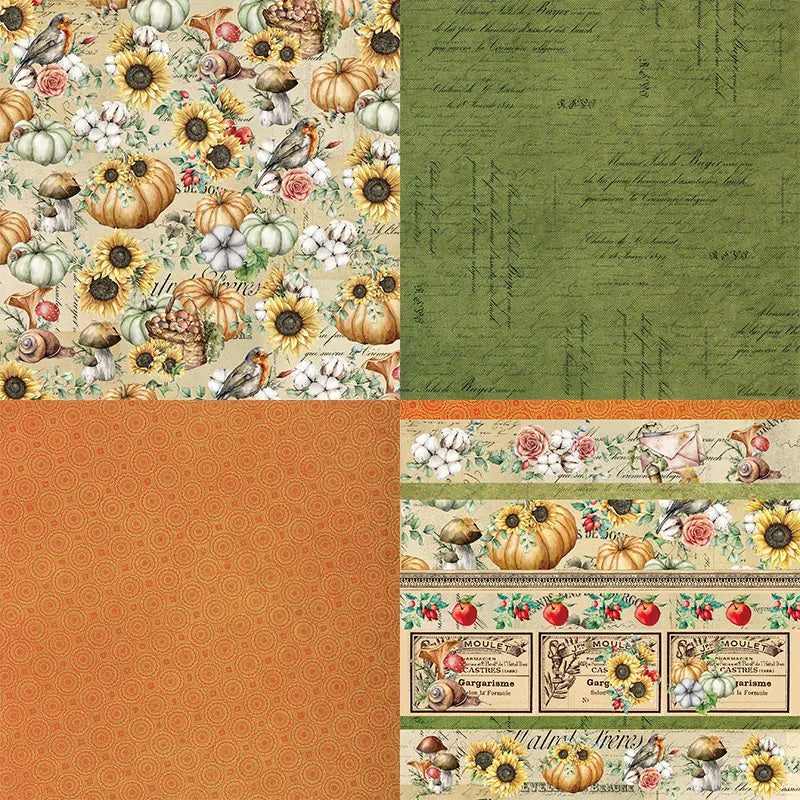 12 hojas de papel para álbum de recortes de 15x15cm