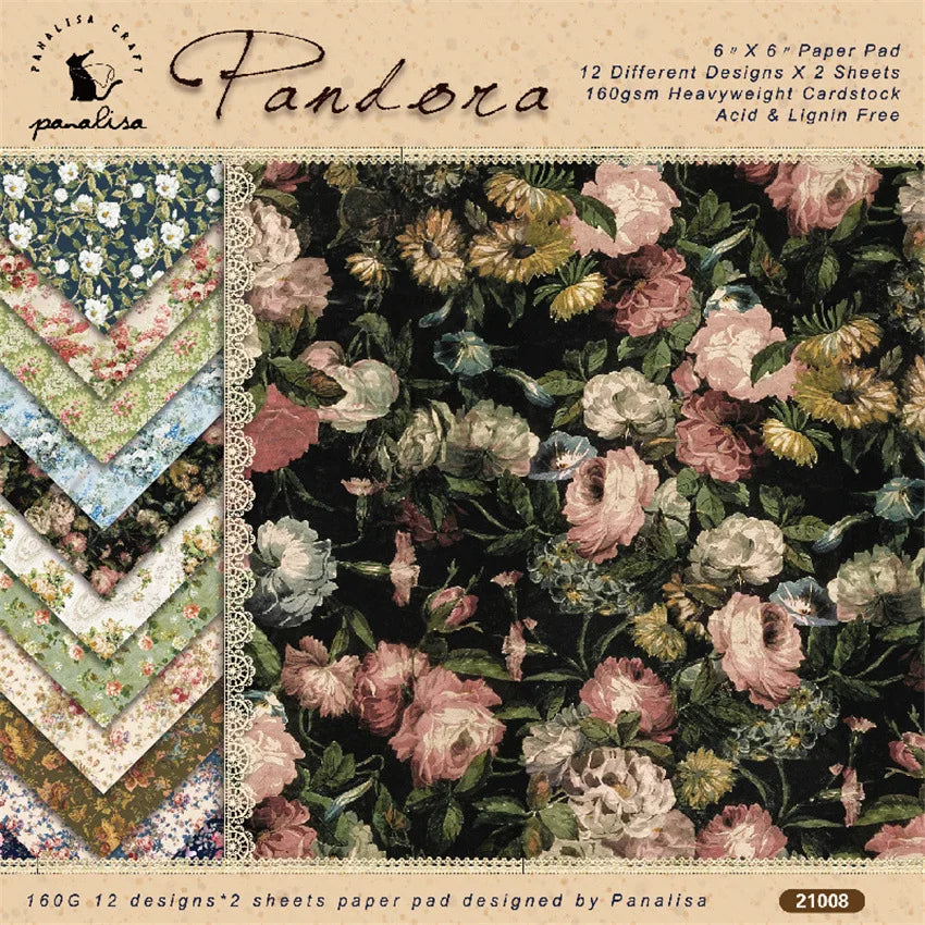 12 hojas de papel para álbum de recortes de 15x15cm