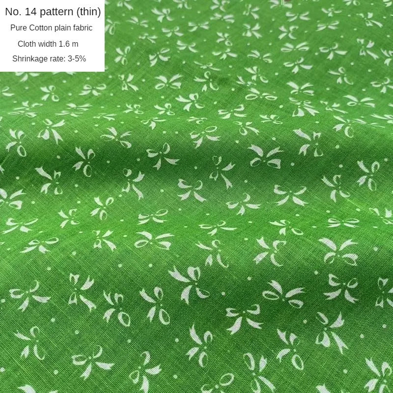 Tela estampada de algodón puro por metros, textil fino, transpirable, Verde