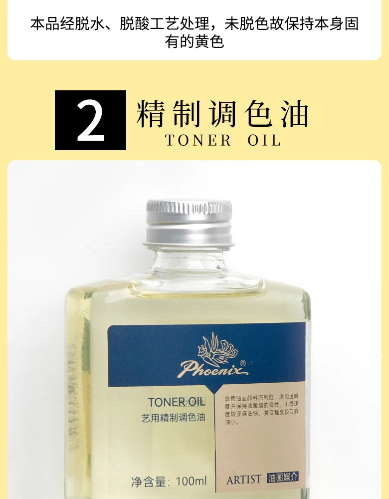 Medium de 100ml para pinturas al óleo, secado rápido, aceite de tóner, retoque de esmalte, barniz brillante