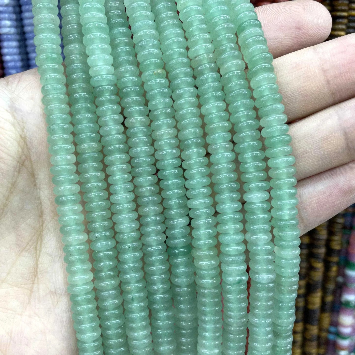Rondelle de piedra Natural de 2x6mm, turquesas, cuarzo, jaspe, ágatas, mostacillas redondas, planas