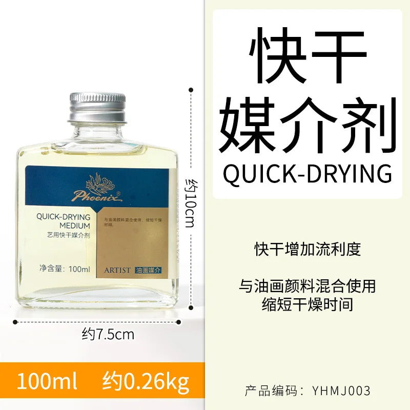 Medium de 100ml para pinturas al óleo, secado rápido, aceite de tóner, retoque de esmalte, barniz brillante
