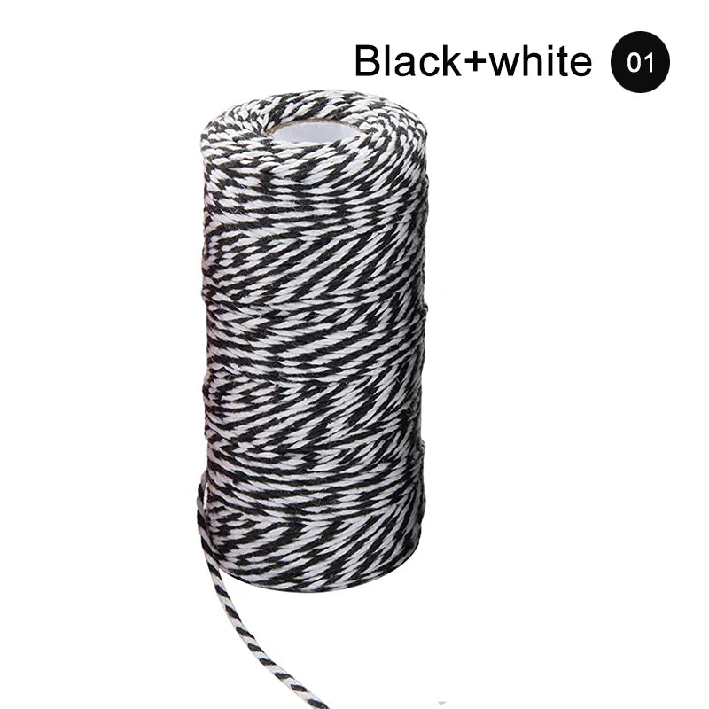 Cuerda de macramé de algodón para manualidades, cordón colorido de 100M y 2mm