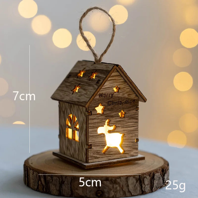 Casa de madera luminosa con Luz LED de Navidad