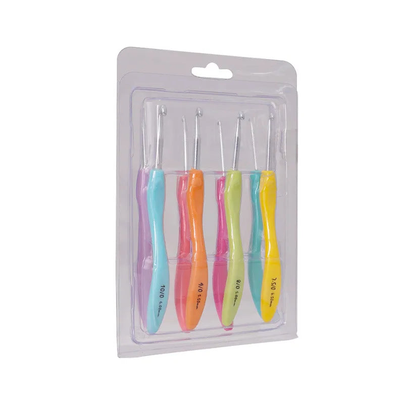 Juego de variados colores y estilos de crochet para tejer, de aluminio, con mango ergonómico
